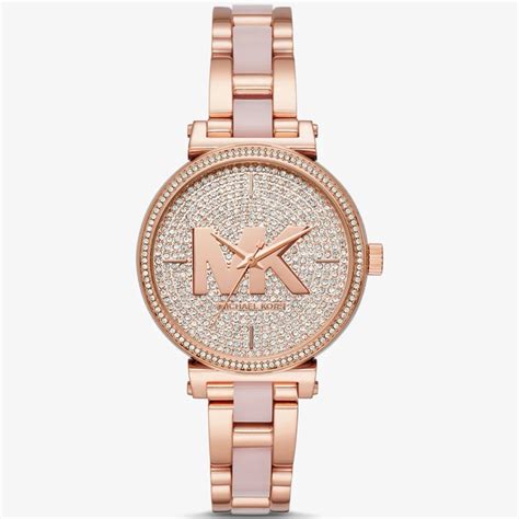 michael kors women's sofie three-hand rose gold-tone stainless steel watch|Michael Kors Women's Sofie Three.